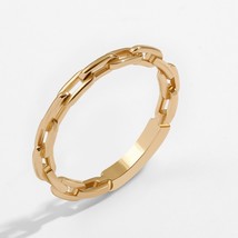 2021 New Fashion Minimalist Link Chain Rings for Women Vintage Gold Color Geomet - £6.85 GBP