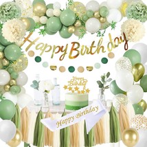  Green Birthday Party Decorations for Girls Women with Happy birthd - £24.15 GBP