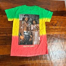 Outkast Rasta Tie Dye Graphic T Shirt Mens Small Music Hip Hop Rap Tour Tee - $15.25