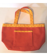 Purse Orange with Yellow Trim 100% Polyester 10in x 6in no closure - $4.73 CAD