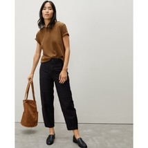 Everlane Womens The Fatigue Barrel Pant Organic Cotton Linen Blend Black 2 - $57.90