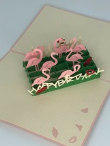 Flamingo Birthday 3D Pop Up Card Greeting Birthday Anniversary Love Bird Beach - £9.74 GBP