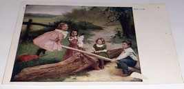 Postcard &quot;See Saw&quot; Kids Children Playing w/Doll on Playground Equipment - £3.87 GBP