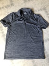Tek Gear Men&#39;s Short Sleeve Dry Tee Polo Shirt marled gray Medium - £17.17 GBP