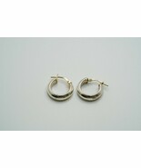 Vintage Sterling Silver Hoop Earrings 1.7cm - $261.43 MXN