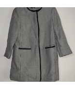 Ann Taylor Black and White Checkered Trench Coat - $93.10