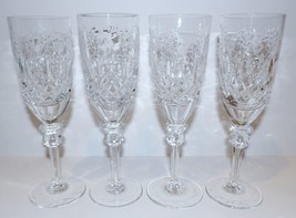 STUNNING SET OF 4 ROGASKA CRYSTAL GALLIA 8 1/4&quot; CHAMPAGNE FLUTES - $91.47