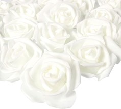 100 Pack White Artificial Rose Flower Heads, 3-Inch Stemless, And Diy Cr... - £27.04 GBP