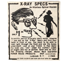 1973 X-Ray Specs Glasses Honor House Advertisement Novelty Gift Vintage ... - €17,17 EUR
