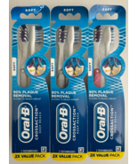 3 Pack- Oral B Crossaction Deep Reach Pink and Gray Toothbrushes SOFT - $16.82