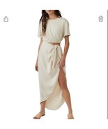 Medium Free People Rae Waist Cutout Asymmetric Dress in Summer Khaki - $178.20 CAD