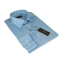 Men Mondego 100% Soft Cotton Dress Classic shirt Long Sleeves sn400 Solid Blue image 4