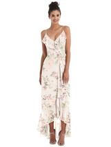 Ruffle-Trimmed V-Neck High Low Wrap Dress...TH040...Blush Garden...Size 12..NWT - £60.50 GBP