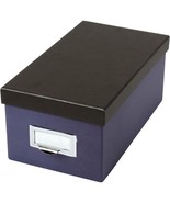 Tops Index Card Storage Box 6-1/2&quot;Wx11-1/2&quot;Lx5&quot;H Indigo/Black 406462 - $68.85