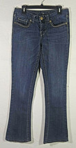 Seven7 Womens Jeans Size 8 Blue Rocker Slim Medium Wash Embroidered Pockets - £11.93 GBP