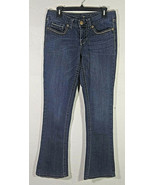 Seven7 Womens Jeans Size 8 Blue Rocker Slim Medium Wash Embroidered Pockets - £11.70 GBP