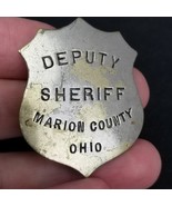 Obsolete vintage deputy sheriff badge shield Marion Co., Ohio law metal pin - $2,756.10 MXN