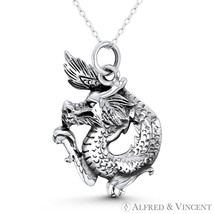 Chinese Dragon Shenlong Charm Feng Shui Talisman Pendant in .925 Sterling Silver - £25.50 GBP+