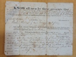 ANTIQUE 1826 QUIT-CLAIMED DEED - WATERFORD, NEW LONDON CT - CALEB BECKWITH - $28.34