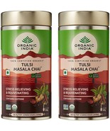 Organic India Tulsi Masala Chai 100 g Tin -Pack of 2 - £24.70 GBP