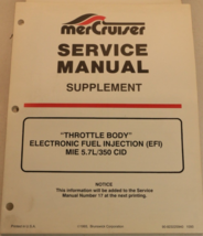 1993 Mercruiser Service Manual Supplement for Throttle Body EFI MIE 5.7L... - $29.37