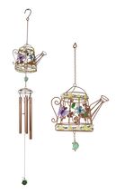Monarch Butterflies On Garden Watering Can Art Glass Gemstones Metal Win... - $25.99