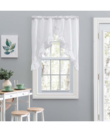 Stacey Curtain Ruffled Swag, 60 X 38 In, White - $465.70 MXN