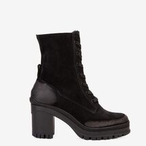 The Elera Black Leather Block Heel Women Boot image 3