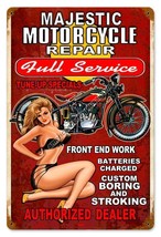 Majestic Motorcycle Repair  Metal Sign - £23.93 GBP