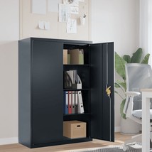 File Cabinet Anthracite Powder-Coated Steel Large - $7,967.36 MXN
