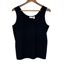 Chicos 2 Tank Top Womens US 12 Large Microfiber Black Stretch Wide Strap Basic - £13.35 GBP