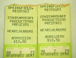 Heart / Kansas Concert Ticket Stubs Springfield, MO. - £23.64 GBP