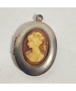 Vintage Cameo Locket Pendant 1 Inch Hinged - $29.00