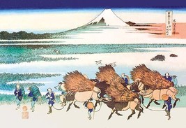 Merchants Travel to Market in View of Mount Fuji - £15.91 GBP
