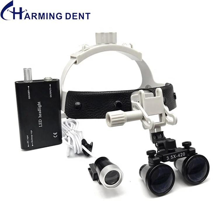 Charming den-tal loupes binocular magnifier head with LED headlight 3.5X for sur - £726.09 GBP