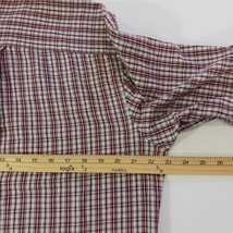 Saddlebred Button-Down Collar Men's Red & White Plaid Shirt Size Medium image 13