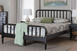 Bernice Farmhouse Black Spindle Wood Queen Size Platform Bed - $439.00