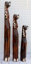 Balinese Wood Handicraft 3 Feet Large Polkadot Ears Canine Hound Dog Set... - $64.99