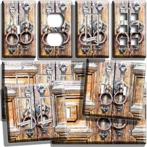 ANTIQUE WOODEN DOOR RUSTED HANDLES LIGHT SWITCH OUTLET WALL PLATE HOME A... - $202.53 MXN+