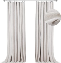 100% Blackout Shield Blackout Curtains For Bedroom 120 Inch Length 2, Beige - £46.58 GBP