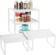 4Pcs Expandable Stackable Metal Storage Shelf Rack For Kitchen Cabinet C... - $45.59