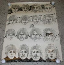The Beatles Poster Vintage 1974 Anniversary Promotional - $164.99