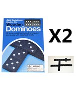 C&amp;H Solutions 2X Double 6 Dominoes Black with White Dots Wooden Dominoes... - $270.98 MXN
