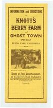 Information &amp; Directions Knott's Berry Farm &amp; Ghost Town Map &amp; Menus Bue... - $17.82