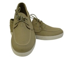 POLO RALPH LAUREN MENS SIZE 15 D KHAKI TAN FASHION SNEAKER SANDER CANVAS... - £43.07 GBP