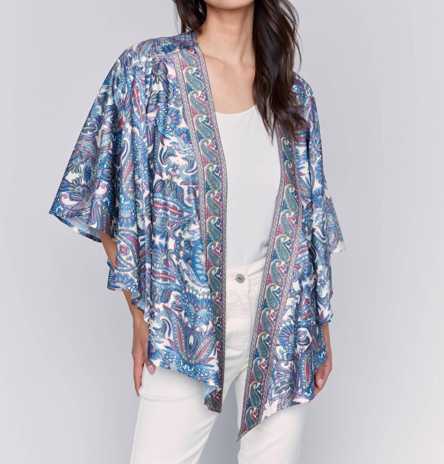 Charlie B Printed Satin Kimono Cashmere - $65.00