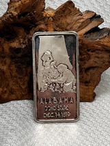 The Hamilton Mint .999 Sterling Silver One Troy Ounce Alabama State Ingot - £63.90 GBP