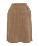 CHANEL Skirt Dress Suede Leather Beige Antiqued Gold HW Sz 38 - £224.18 GBP