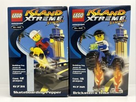 2002 LEGO Island Xtreme Stunts 6731 Skateboarding Pepper &amp; 6732 Bricksters Trike - £76.35 GBP