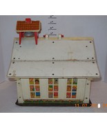 Vintage 1971 Fisher Price Play Family Farm #923 School ONLY Wood Base RA... - €22,40 EUR